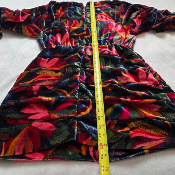 S Farm Rio x Anthropologie Banana Sky velvet mini dress (with flaw) - Picture 14 of 14